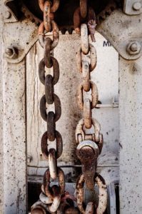 rusted old chain links