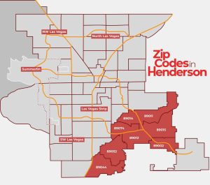 Henderson Zip Codes on a Map Map